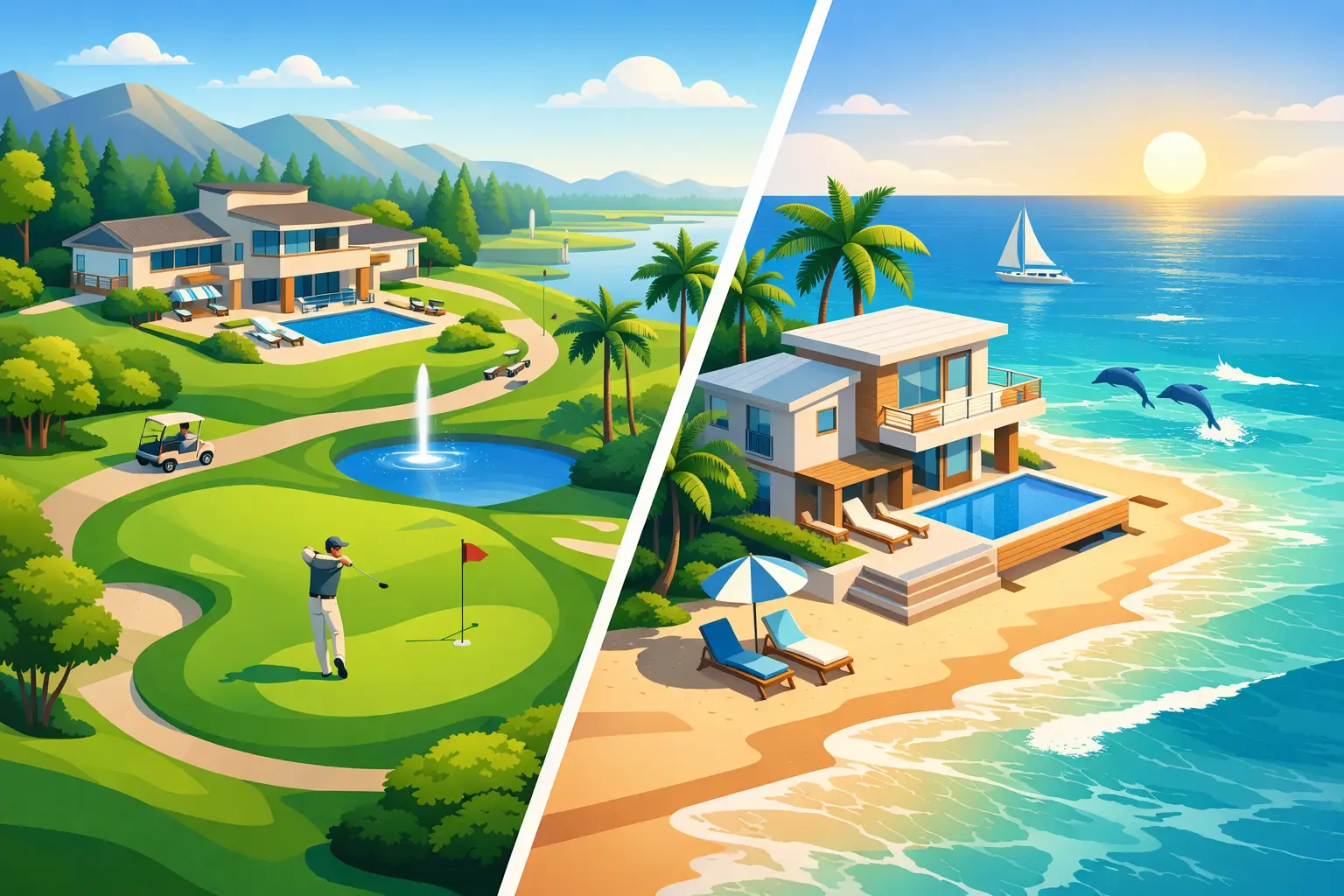 Golf Resort or Beach Home? How to Choose